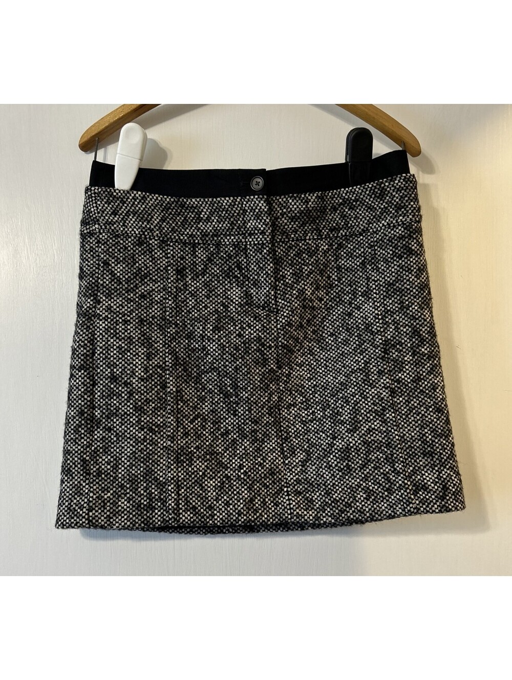 Ann Taylor Loft Pencil Skirt 6 Tweed Wool Blend Black, White Career